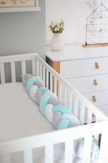 Бампер-коса Baby Veres White Mint Grey 120*15
